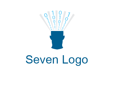 coding going inside brain logo