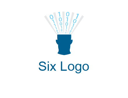 coding going inside brain logo