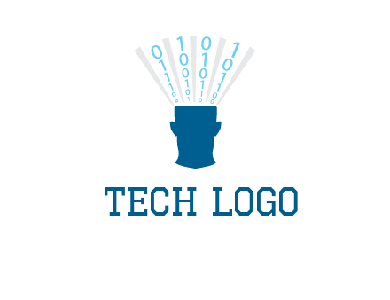 coding going inside brain logo