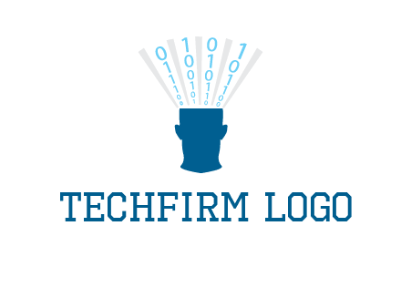 coding going inside brain logo