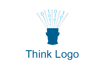 coding going inside brain logo