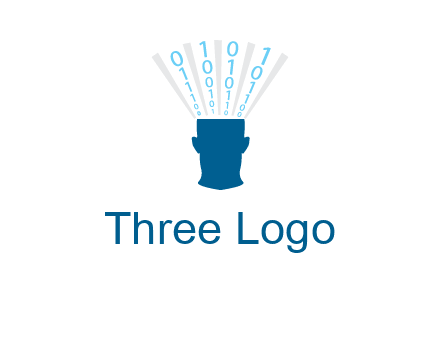 coding going inside brain logo