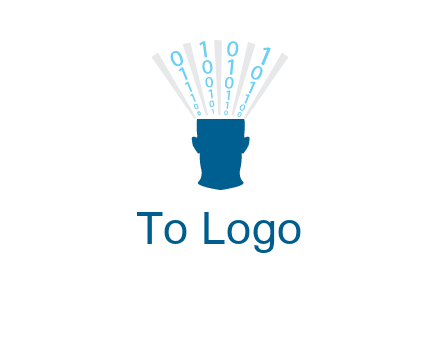 coding going inside brain logo