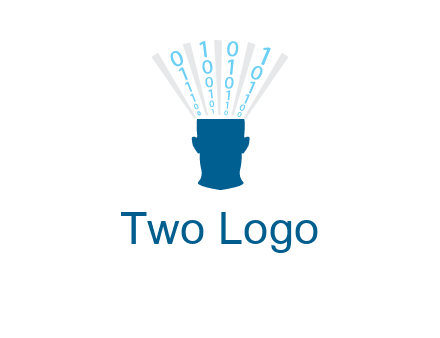 coding going inside brain logo