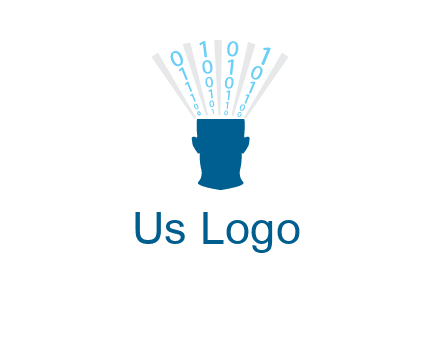 coding going inside brain logo