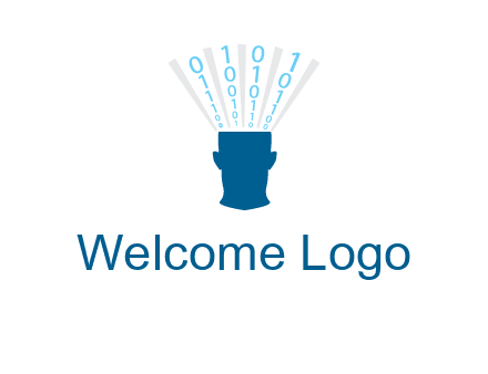 coding going inside brain logo