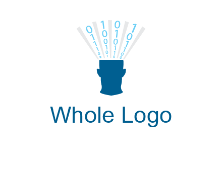 coding going inside brain logo