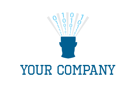 coding going inside brain logo