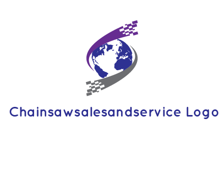 IT swoosh around world logo