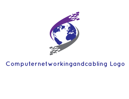 IT swoosh around world logo