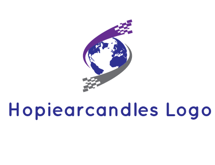 IT swoosh around world logo