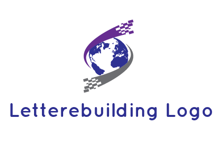 IT swoosh around world logo