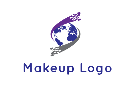 IT swoosh around world logo