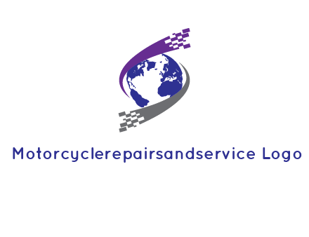 IT swoosh around world logo