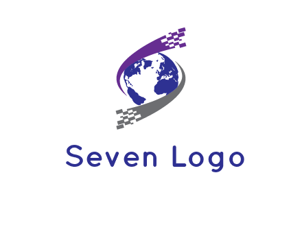 IT swoosh around world logo