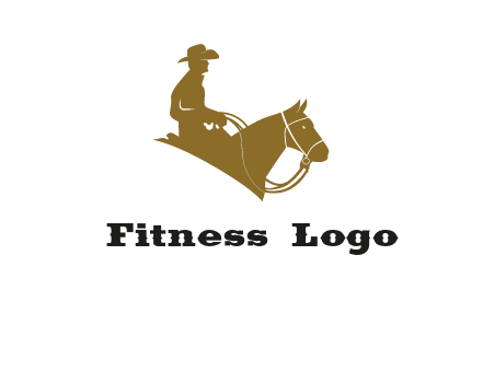 cow boy and horse logo