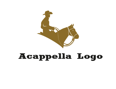 cow boy and horse logo