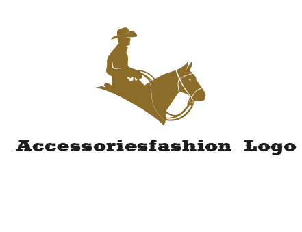 cow boy and horse logo