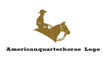 cow boy and horse logo