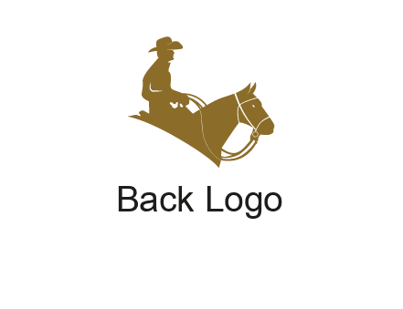 cow boy and horse logo