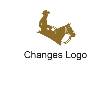 cow boy and horse logo