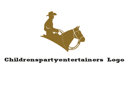 cow boy and horse logo