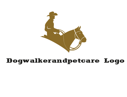 cow boy and horse logo