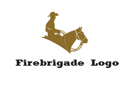 cow boy and horse logo