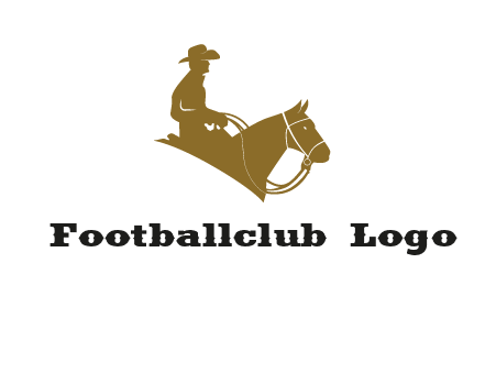 cow boy and horse logo
