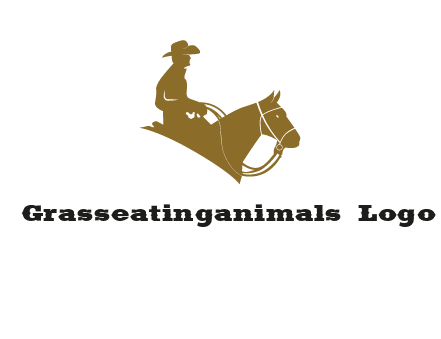 cow boy and horse logo