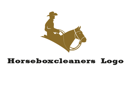 cow boy and horse logo