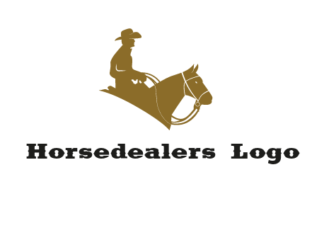 cow boy and horse logo