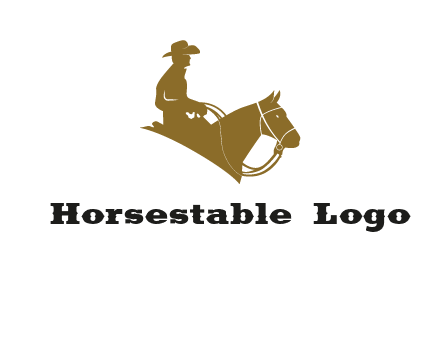 cow boy and horse logo