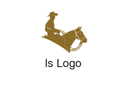 cow boy and horse logo