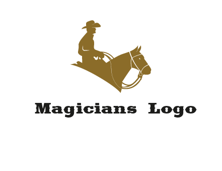 cow boy and horse logo