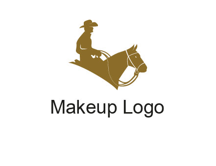 cow boy and horse logo