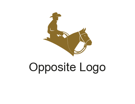 cow boy and horse logo