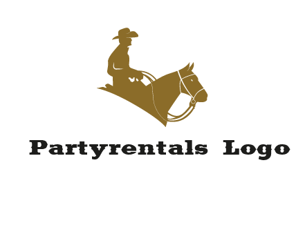 cow boy and horse logo