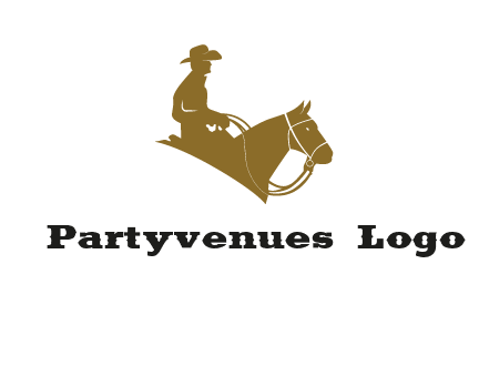 cow boy and horse logo