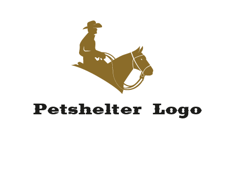 cow boy and horse logo