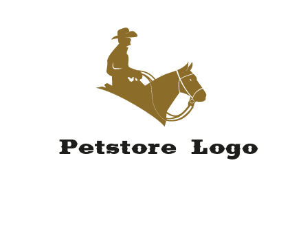 cow boy and horse logo