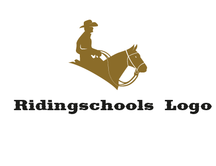 cow boy and horse logo