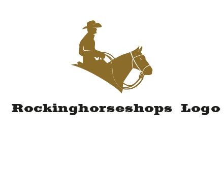 cow boy and horse logo