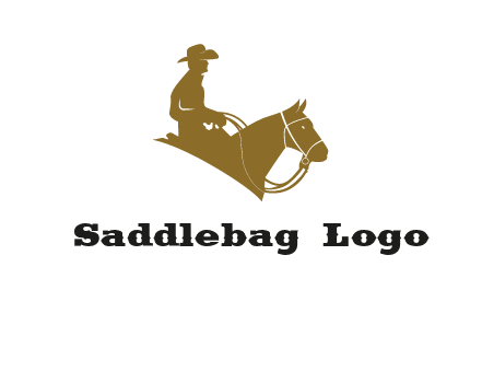 cow boy and horse logo