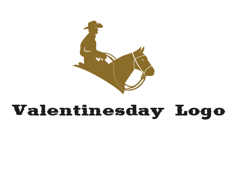 cow boy and horse logo