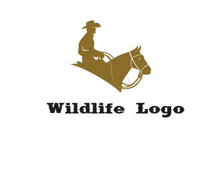 cow boy and horse logo