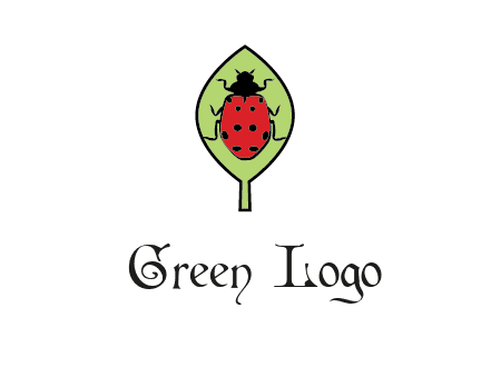 ladybug on leaf logo