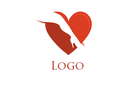 leg with heels in heart logo