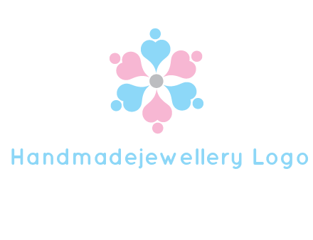 hearts and dots crating a flower logo