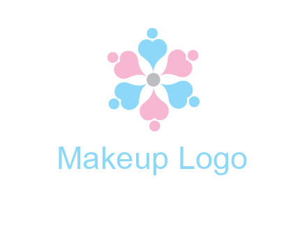 hearts and dots crating a flower logo